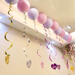 結(jié)婚婚慶用品鐳射愛心吊墜婚房裝飾旋轉(zhuǎn)拉花吊飾生日派對婚禮布置